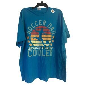 NWT Port and Company Men's Cut Turquoise SOCCER DAD T Shirt Size 2XL